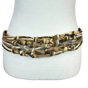 Fossil Knotted Rope Stretch Belt Size L🔥